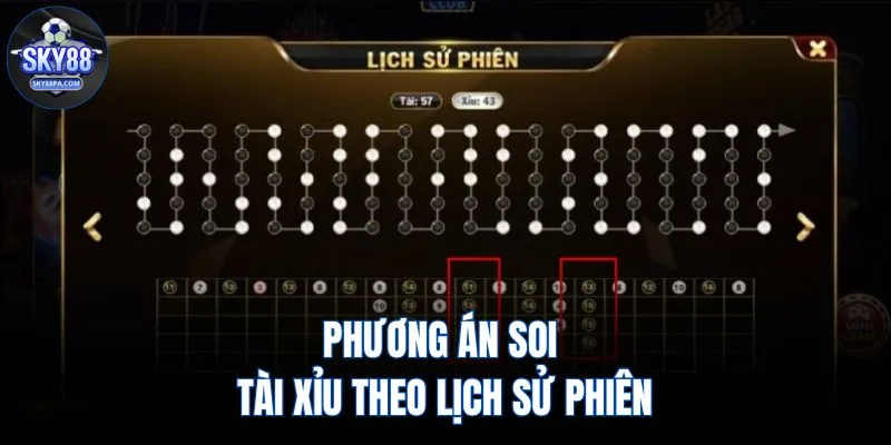Phương án soi tài xỉu theo lịch sử phiên